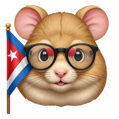 A gerbil holding a Cuban flag wearing black glasses  sticker