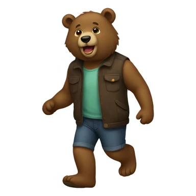 Urso a passear sticker