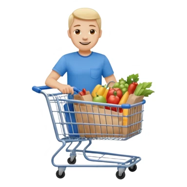 Pushing a shopping cart sticker