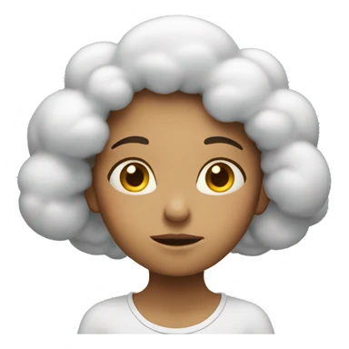 Girl cloud thinking sticker