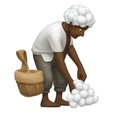 Cotton person picking it sticker
