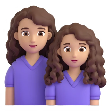 long light brown hair girl with pale skin and boy with black curly hair and tanned skin looking at each other sticker