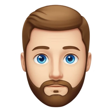 Man met een korte baard en felle blauwe ogen rost haar sticker