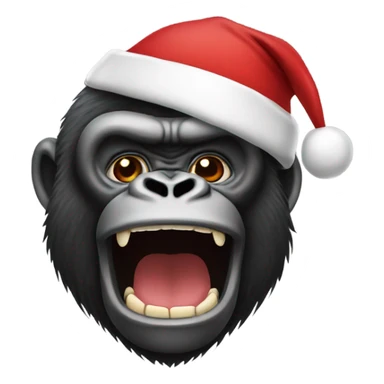 Gorilla crying laughing Christmas hat sticker