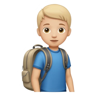 Kid with a rolling backpack sticker