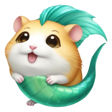 hamster crying with mermaid tail sticker