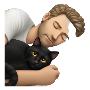 White Man sleeping with black cat sticker