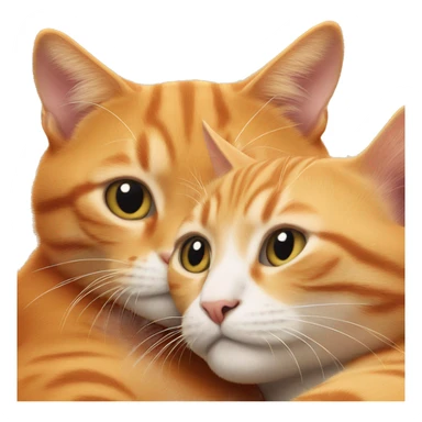 Two orange cats cuddling sticker