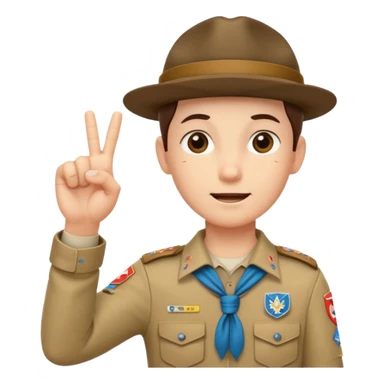 main scouts avec TROIS doigts du milieu levés   sticker