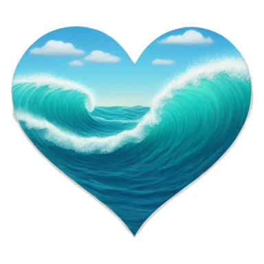 heart shape sea wave sticker