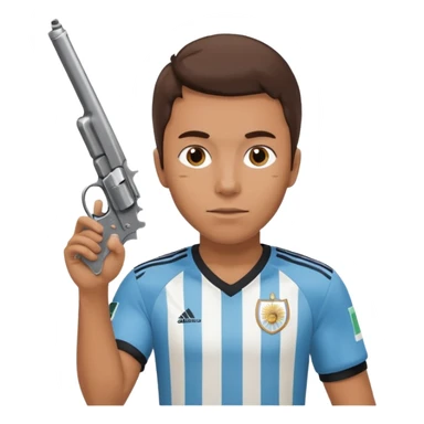 haz un turro con una biszera para atras y con un arma remera argentina pero arma de fuego que tenga un revolver  solo sticker