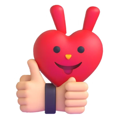 '100' with a heart or thumbs up sticker