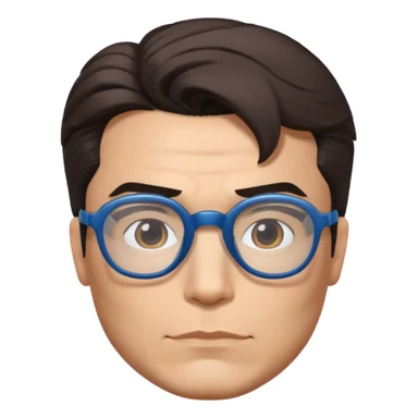 superman with hair and glasses character face only front face different sticker