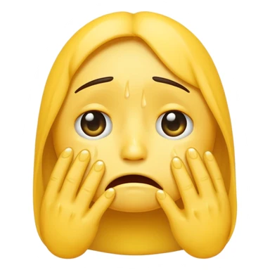 Crying emoji covering mouth with hand sticker
