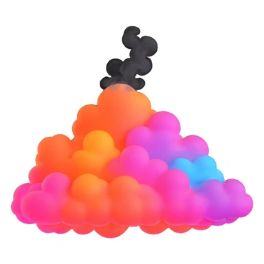 glowing neon smoke cloud sticker