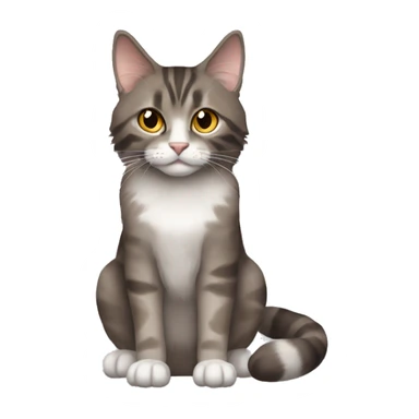 Main Coon Cat mostly brown and gray/brown domestic short hair cat sticker