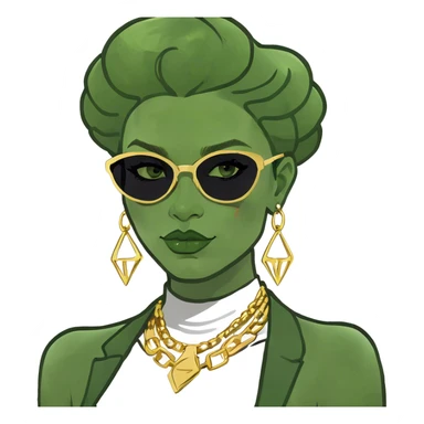 gold based swag rizz lady sticker