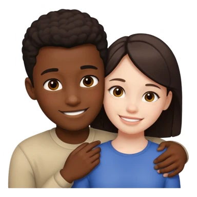 Fille embrassement un garçon noir sticker