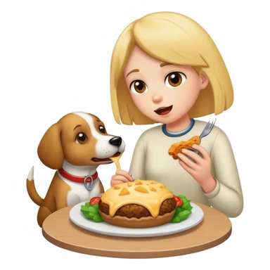 Dog eating person sticker