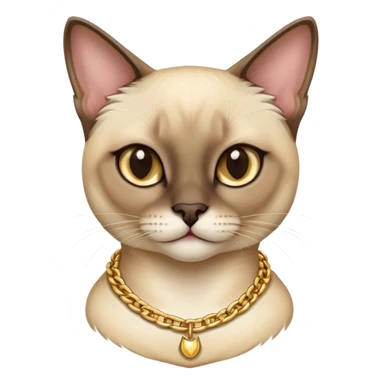 Siamese cat wearing a gold chain  sticker