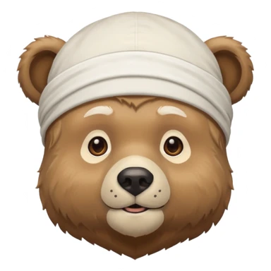 Сделай лицо медведя в белой дюраге sticker