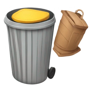 A trash can jumping on trampoline  sticker