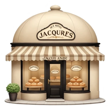 французкая пекарня с красивыми круглыми бежевыми купольными маркизами и названием на вывеске Jacques-Andre
в бежевых оттенках sticker