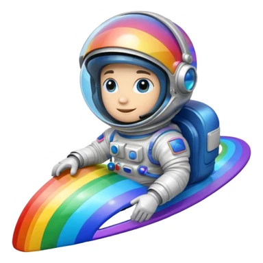 Helmet Astronaut riding rainbow sticker