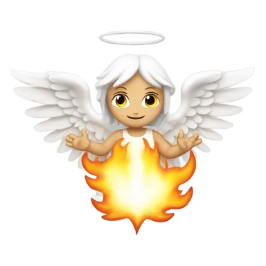 white angel, surrounded by fire
 sticker