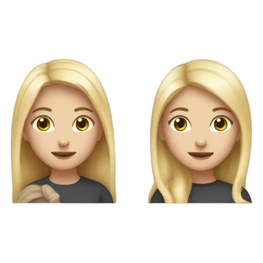two girls in love, one blonde the other dark haired sticker