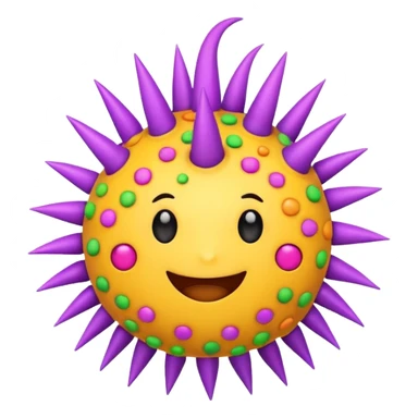 cute virus with many spike sticker