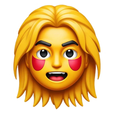 Cinematic Realistic Rock 'n' Roll Pop Culture Emoji, depicted with a dynamic portrayal of the rebellious spirit of rock music rendered with bold textures and vibrant, edgy lighting. sticker