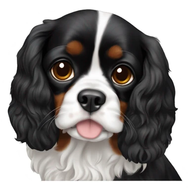 Cavalier Charles spaniel with all black fur  sticker