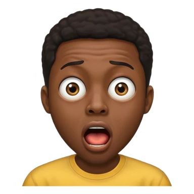 black man with mouth open in shock sticker