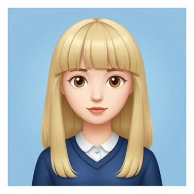 Menina de pele clara de franja, cabelo até a cintura  sticker