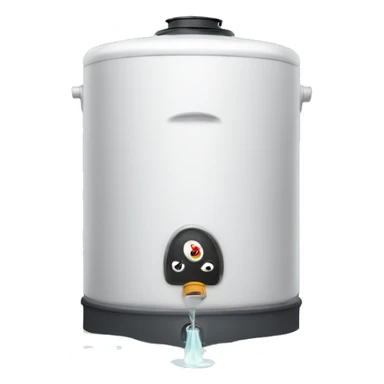 sad hot water heater with puddle under it sticker