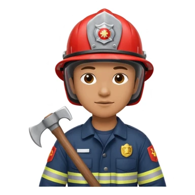 firefighter with axe sticker
