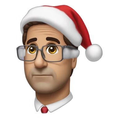 michael scott in a santa claus costume sticker