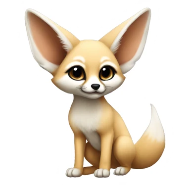 Baby fennec fox full body sticker