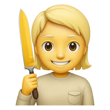 Smile emoji holding knife sticker