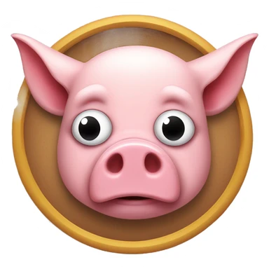 pig with bat and one black eye with red puiple sticker