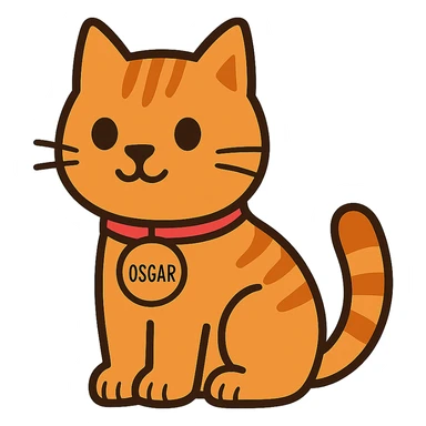 flat toon style Oscar the cat sticker