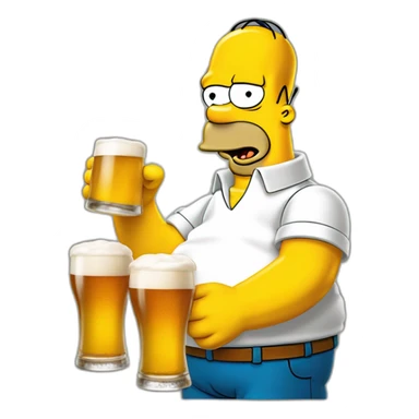 Homer simpson buvant une bière  sticker