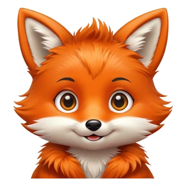 happy fox kid avatar with big eyes sticker