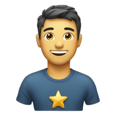 Happy Person with a star badge on their chest sticker