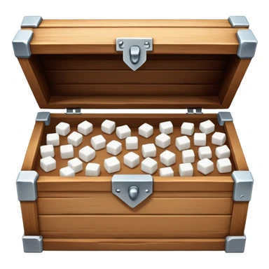 open chest of sugar with sugar cubes inside sticker