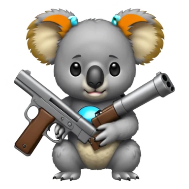 Koala holding a gun sticker
