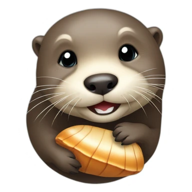 otter with a shell sticker