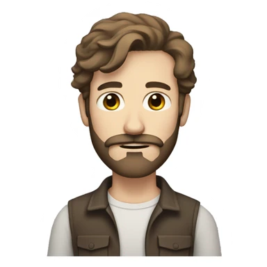 White man with grey eyes and brown hair, with beard and moustache  sticker