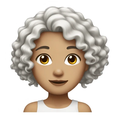 Curly black hair white girl sticker